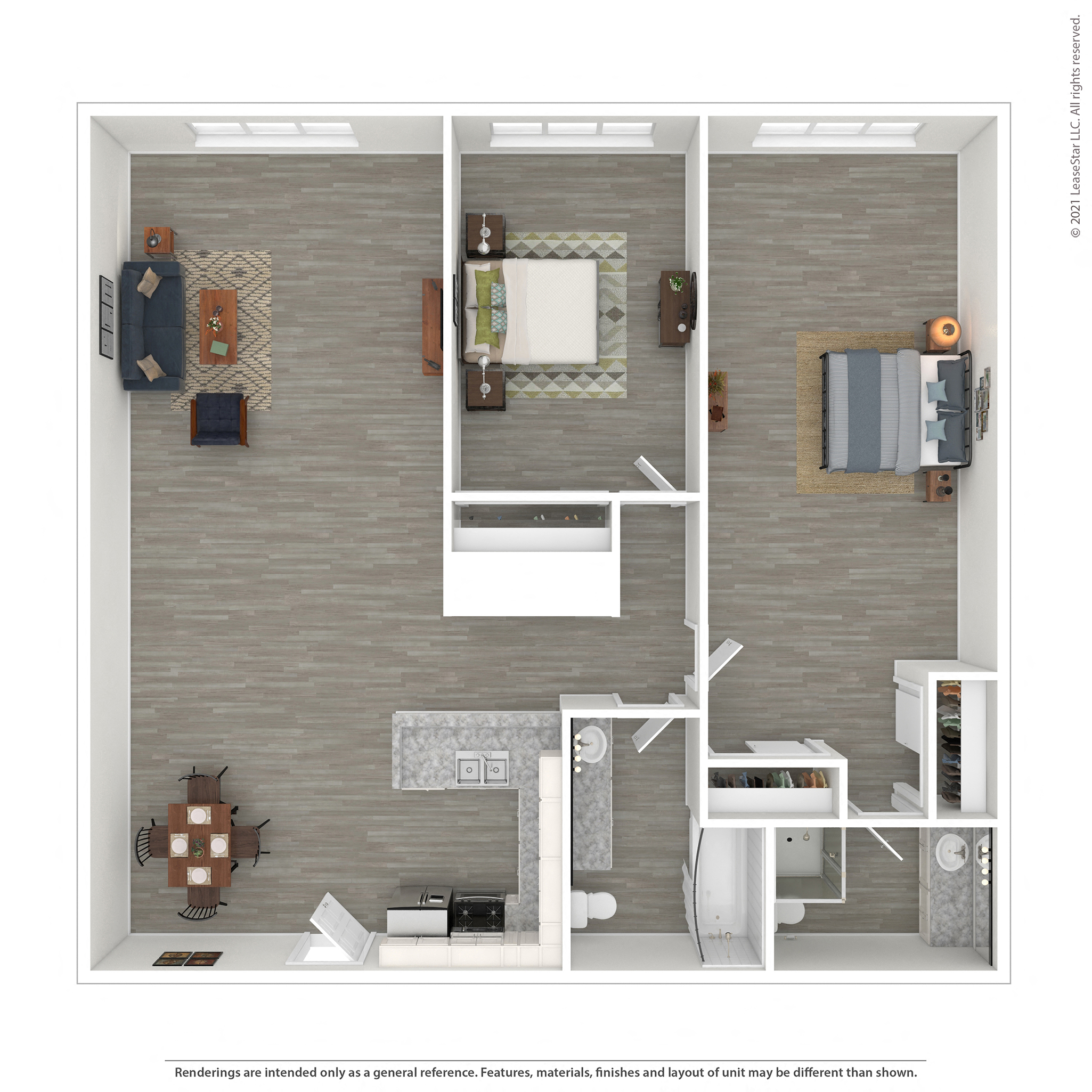 Casa Granada 2 Bedroom Floor Plan